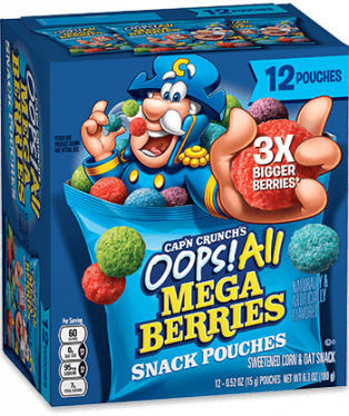 Cap’n Crunch’s Oops! All Mega Berries Snack Pouches